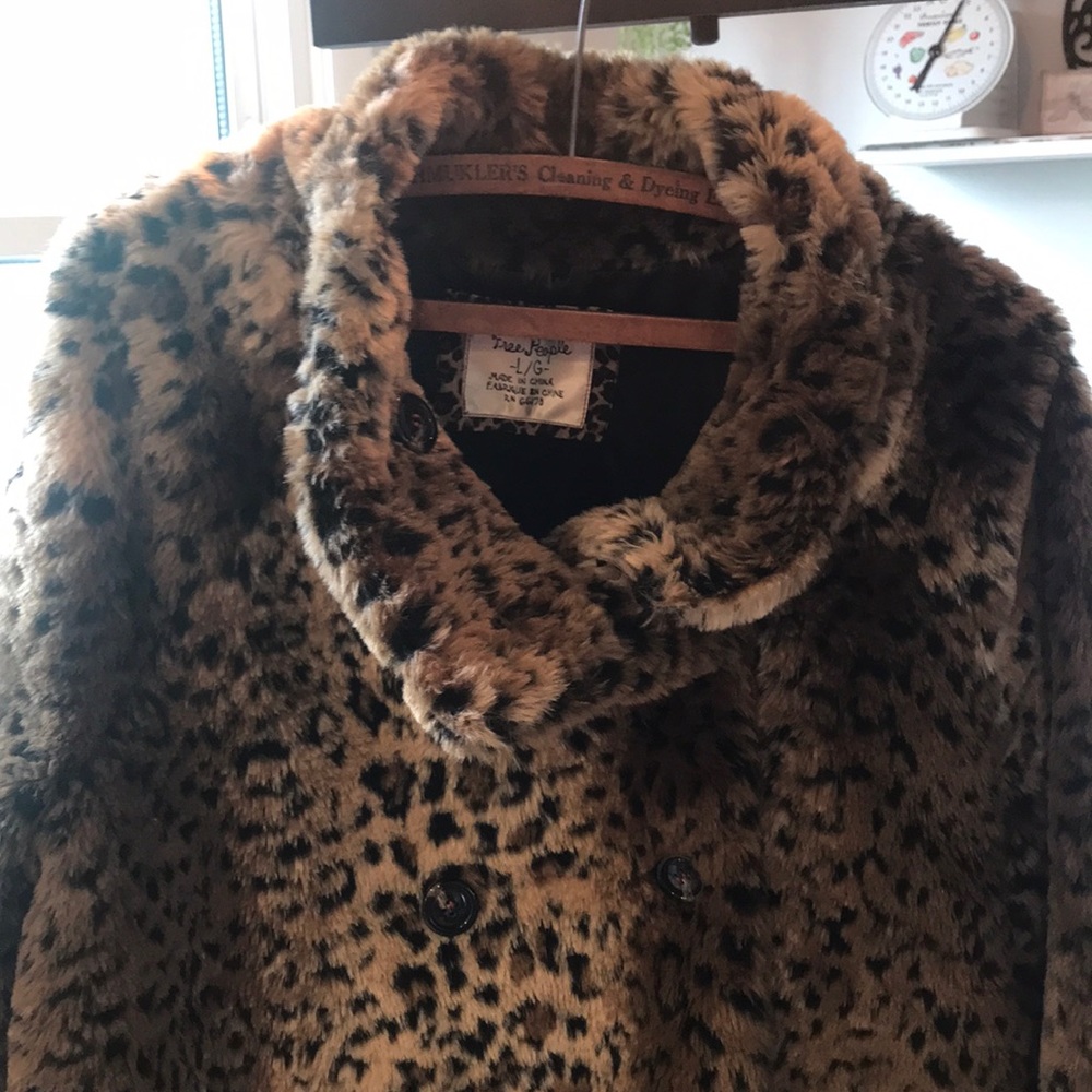 Free People Faux Leopard Coat - Picture 3 of 6